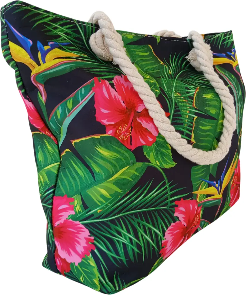 Sac de plage épaulière corde souple (Plante de roses)