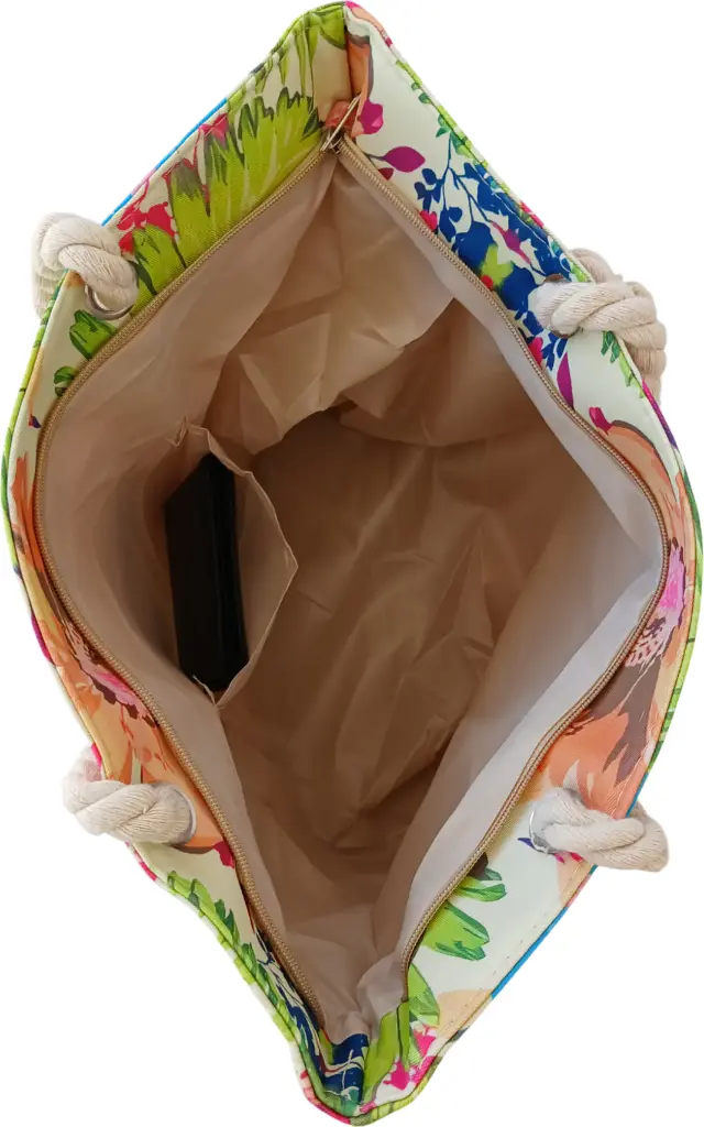 Sac de plage épaulière corde souple (Plumes roses et bleus) (copie)