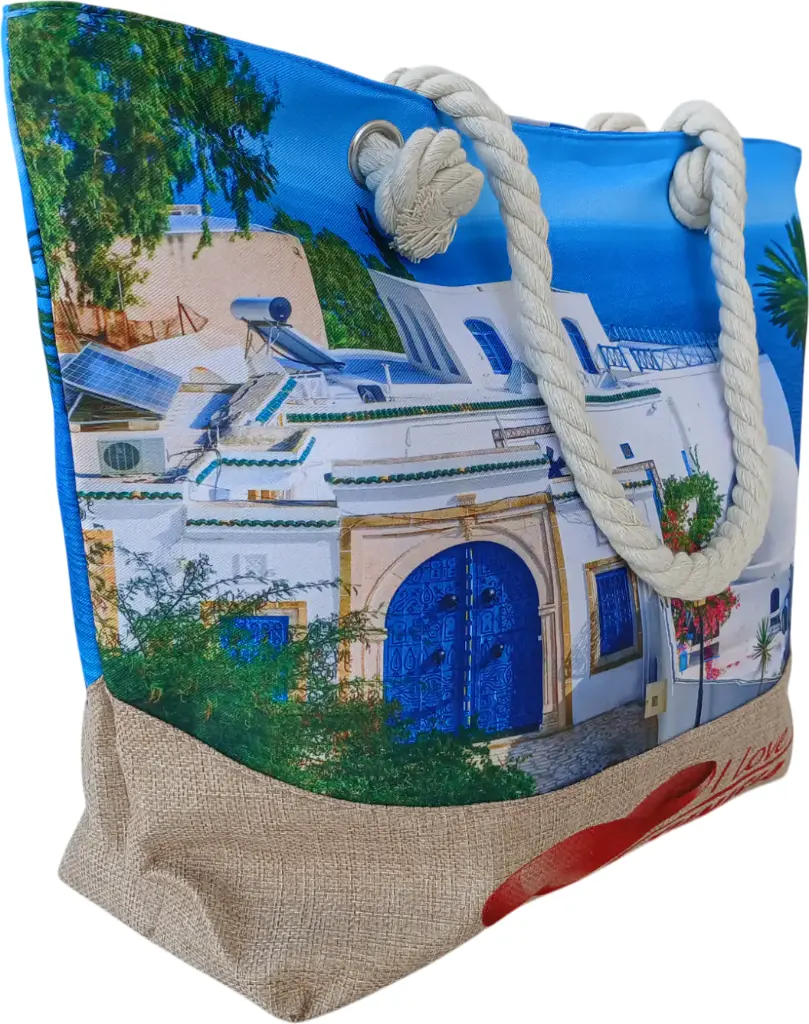 Sac de plage épaulière corde souple (Chapeau lunette Bahamas)