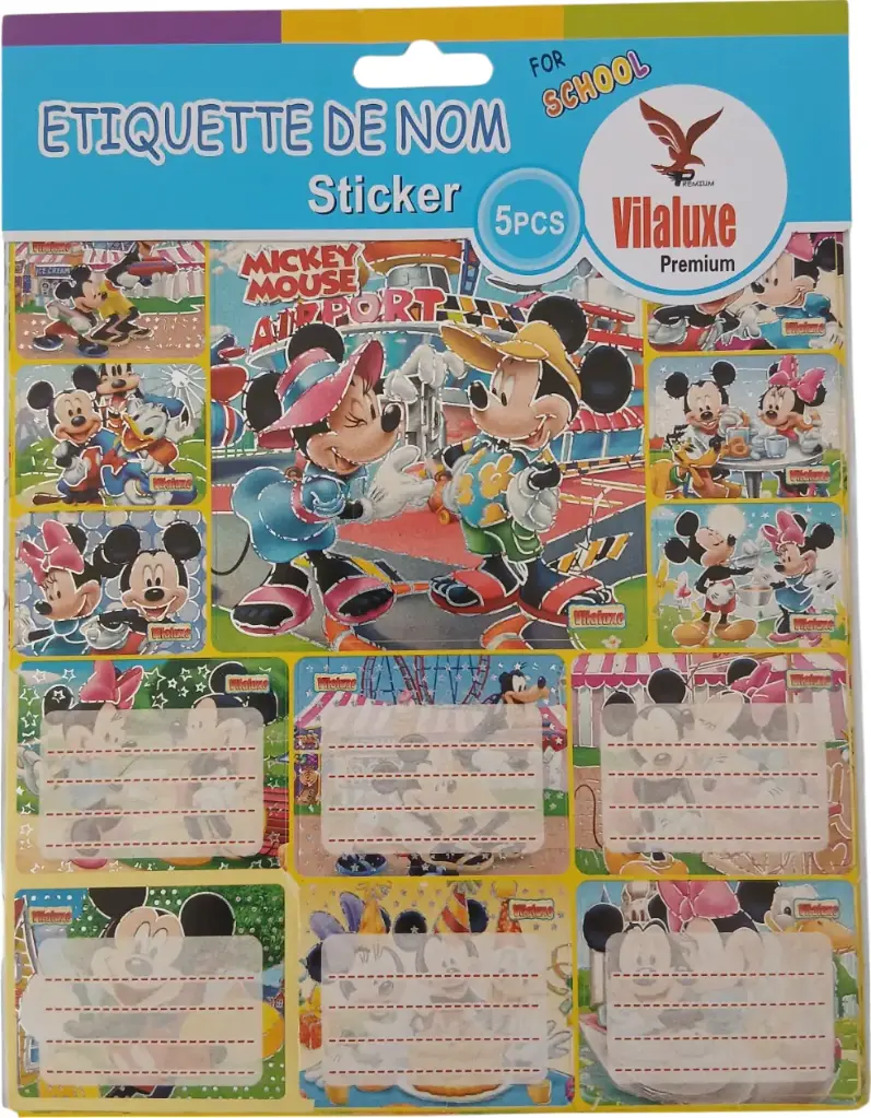 Planche d'étiquettes de nom Glitter (6 étiquette de nom + 7 stickers) VIALUXE