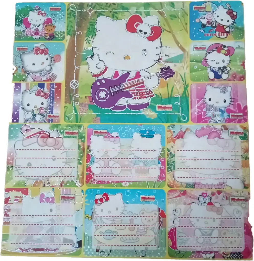 Etiquette Hello Kitty Glitter