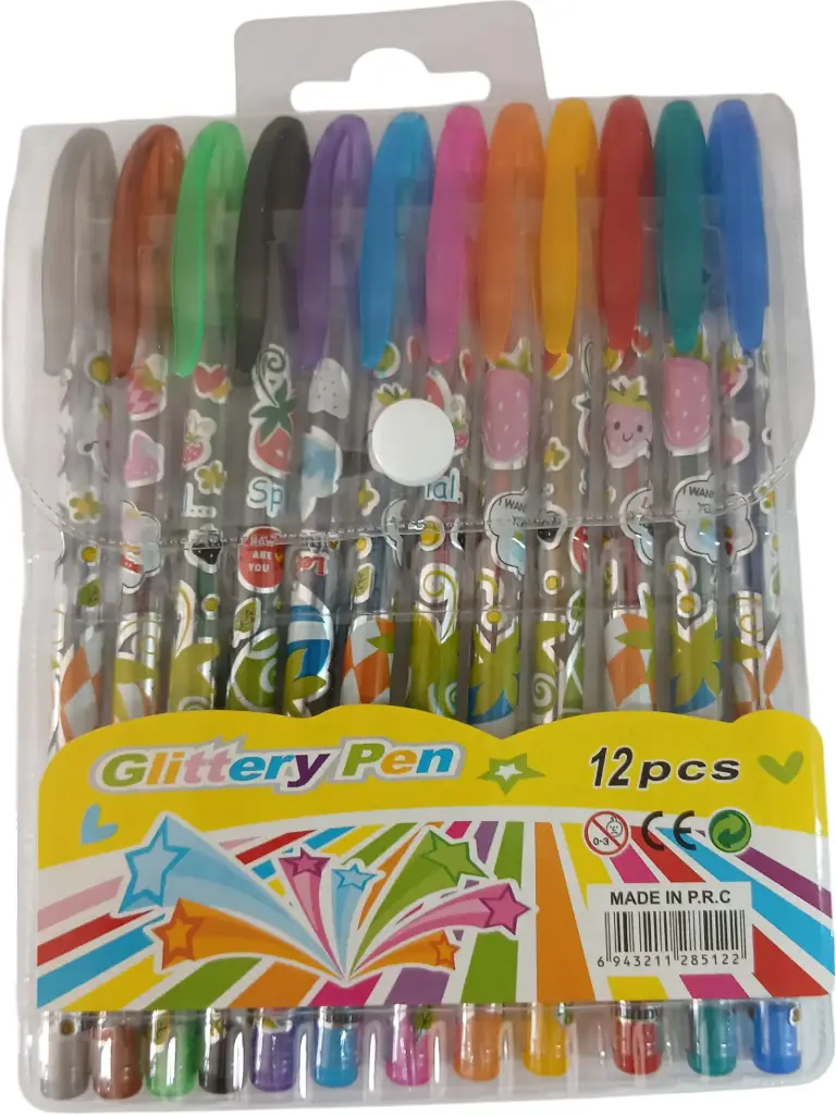 Pochette de 12 stylos gel GLITTER