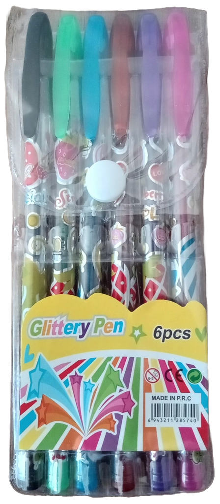 Pochette de 6 stylo gel GLITTER