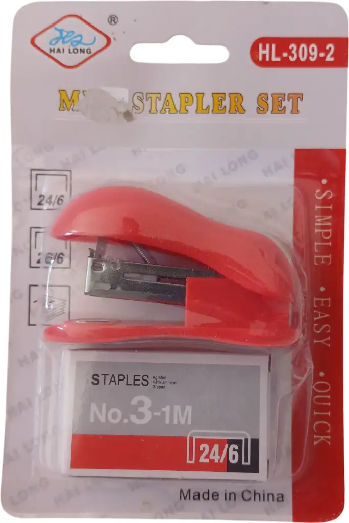 [HL309-2 Rouge] Agrafeuse mini+Agrafes HL309-2 (Rouge)