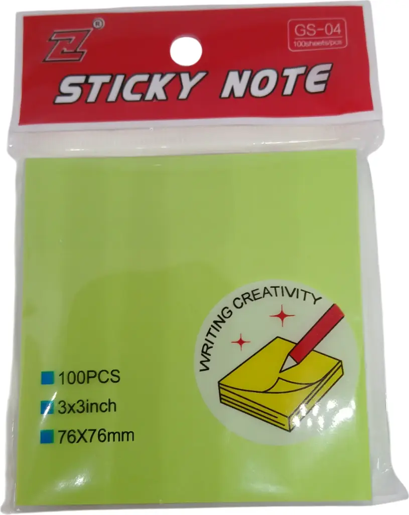 Stick note 76x76 couleur fluorescent 100 feuilles
