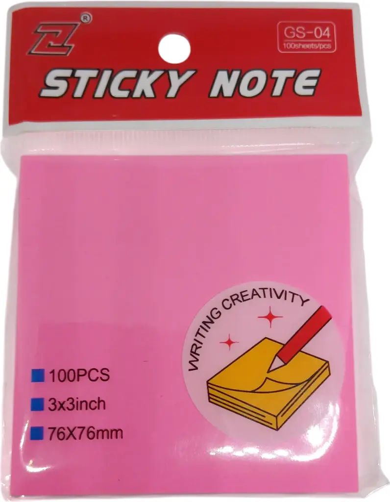 Stick note 76x76 couleur fluorescent 100 feuilles
