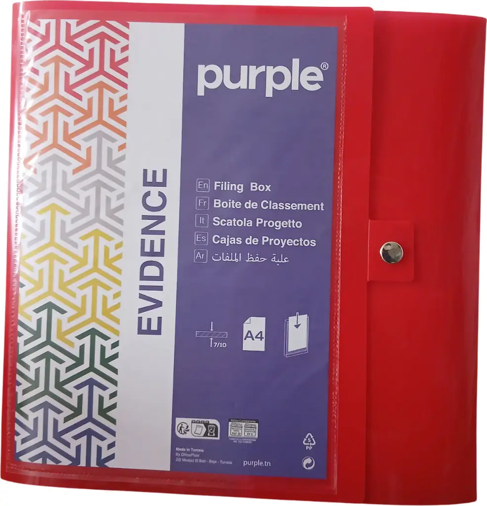 Boite de classement 8 cm personnalisable EVIDENCE OFFICEPLAST-PURPLE