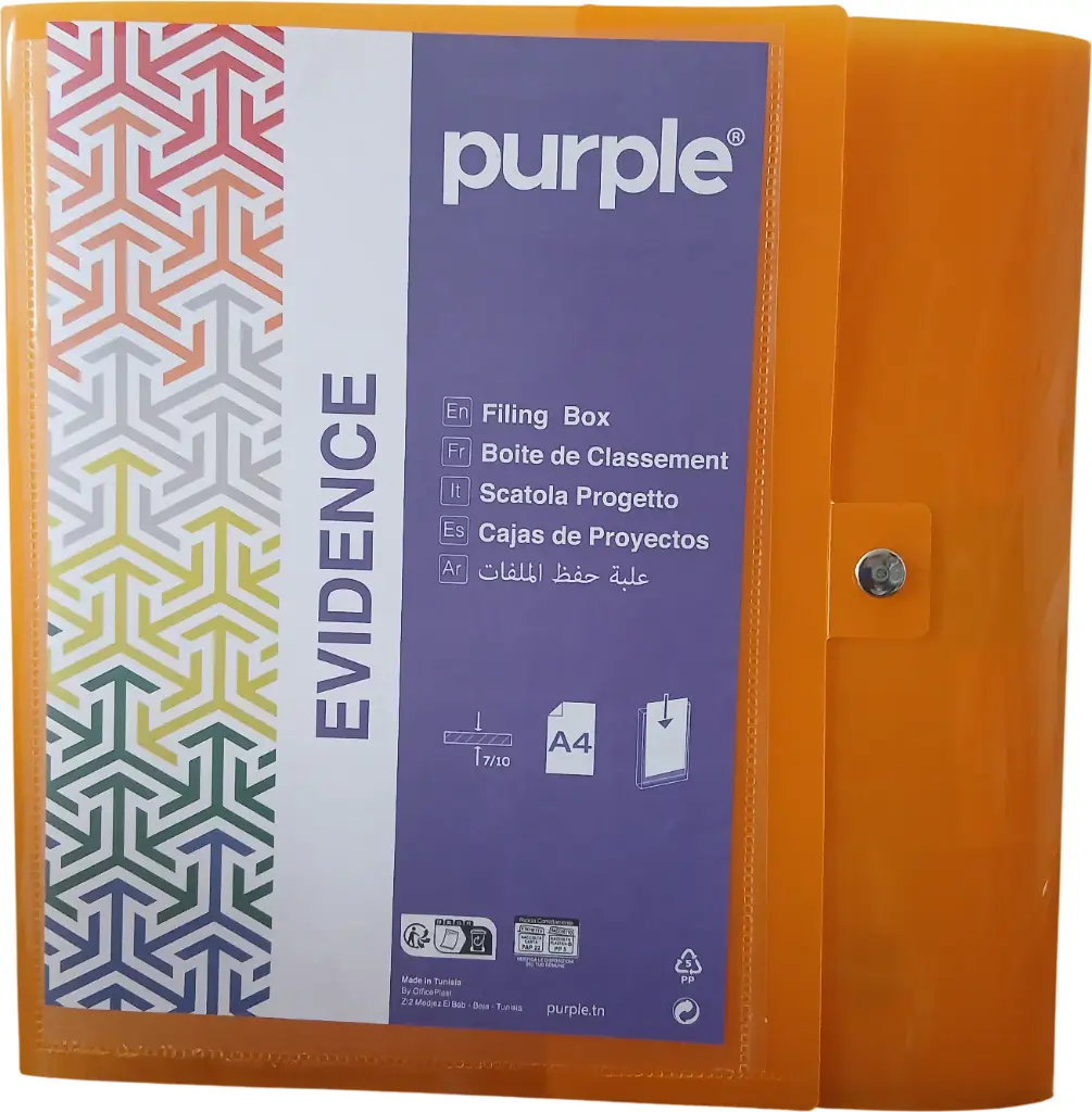 Boite de classement 8 cm personnalisable EVIDENCE OFFICEPLAST-PURPLE