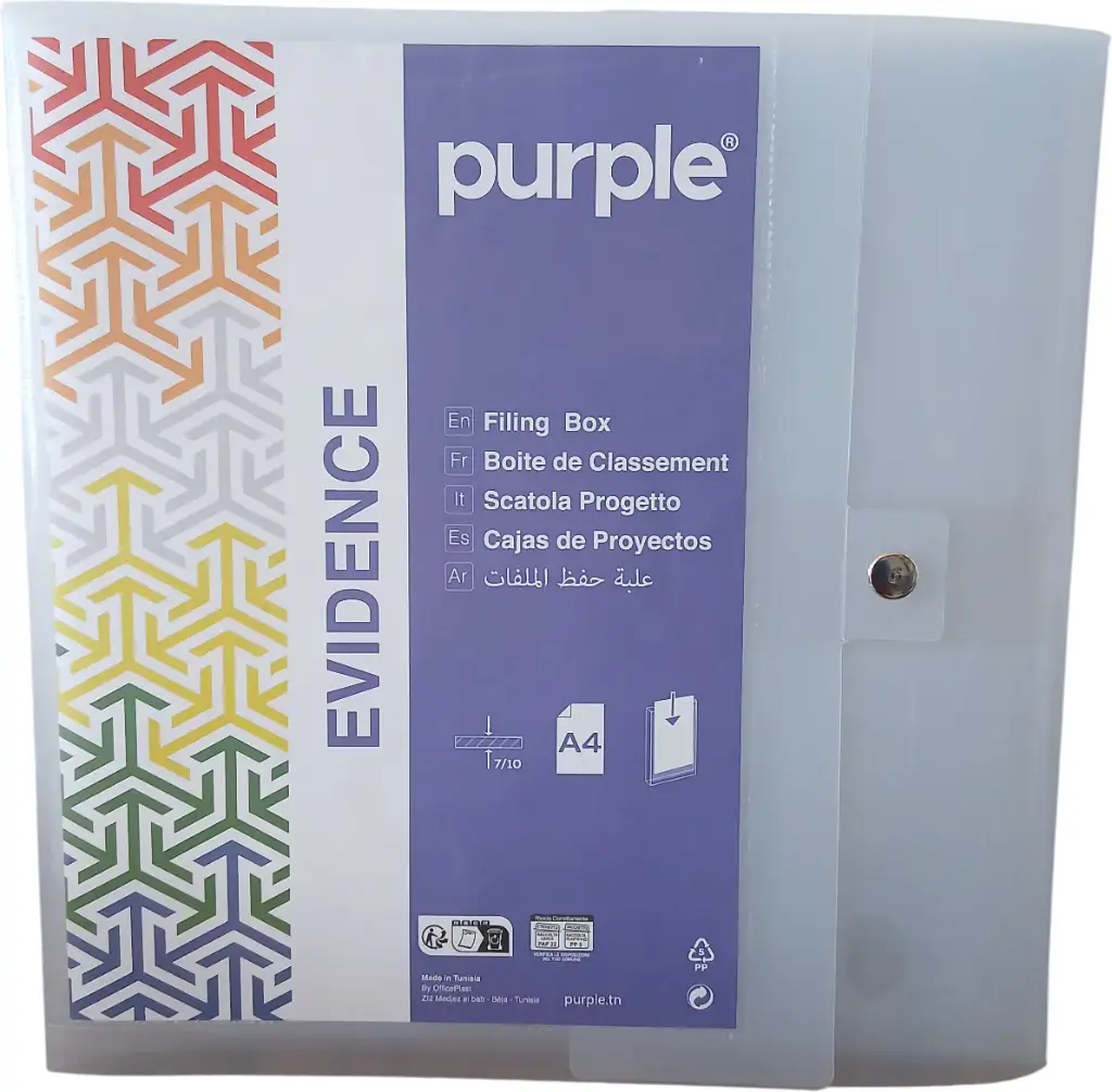 Boite de classement 8 cm personnalisable EVIDENCE OFFICEPLAST-PURPLE