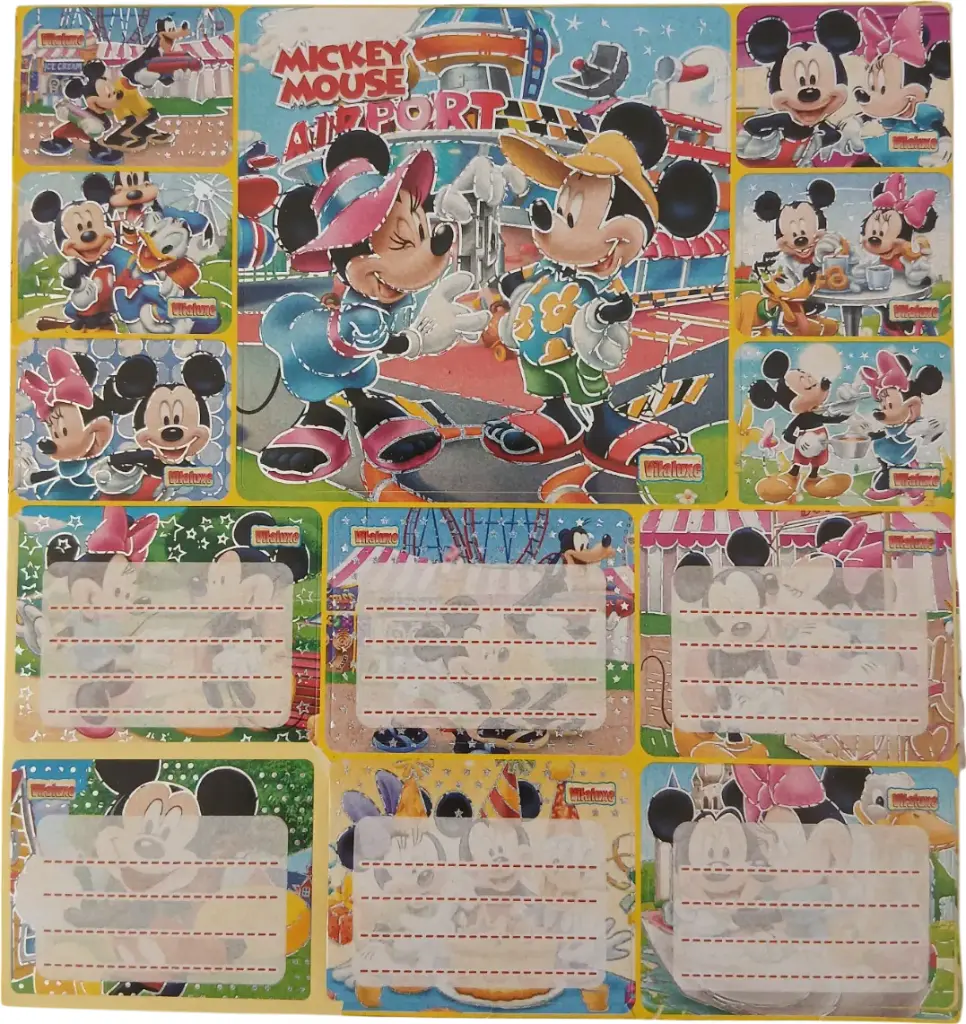Planche d'étiquettes de nom Glitter (6 étiquette de nom + 7 stickers) VIALUXE