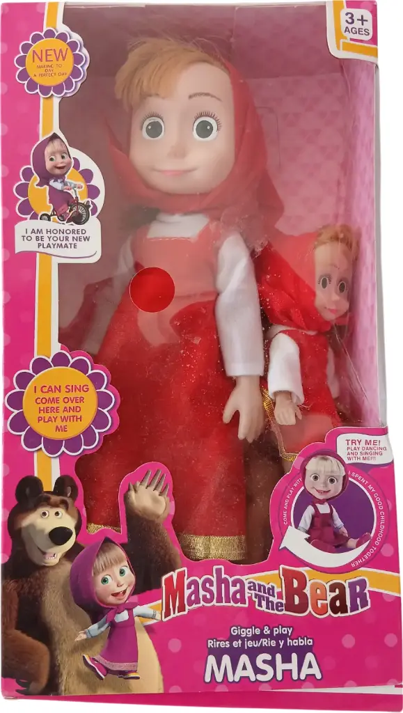 Poupée masha 2 tailles avec petit Oeurs