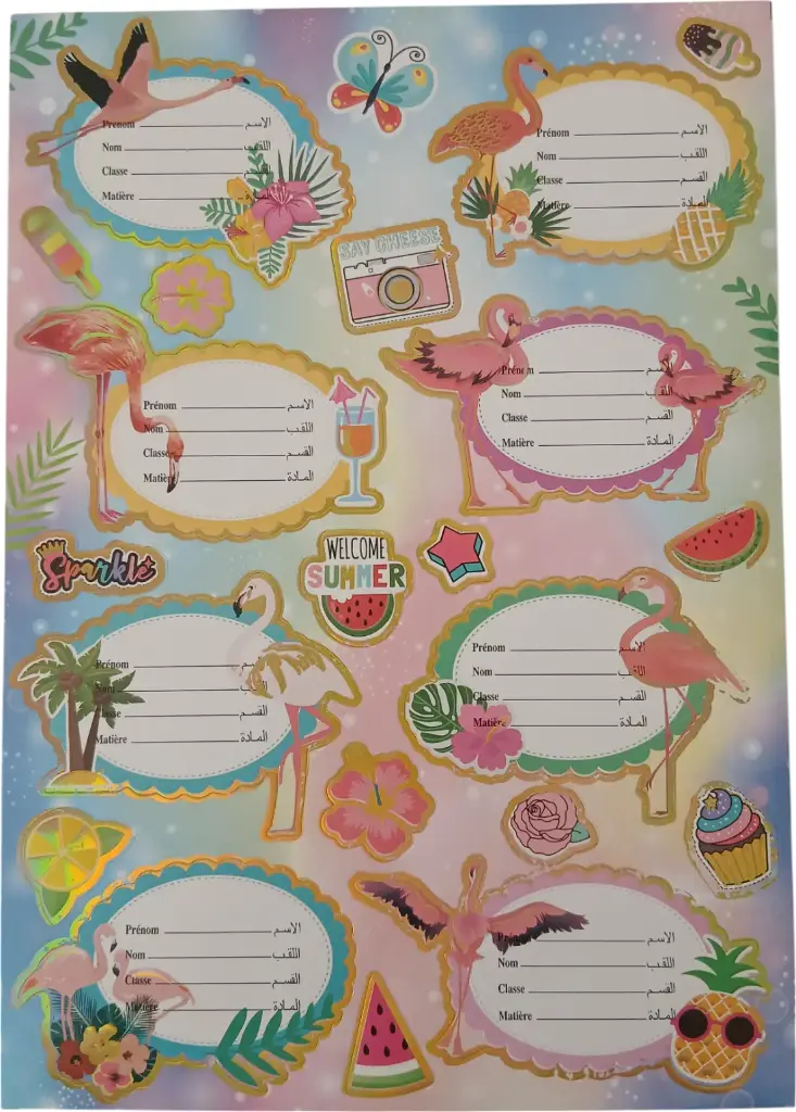 Planche de 8 étiquettes scolaire NS259/23 PENSCHOOL
