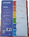 Intercalaires cartonné 6 couleurs PURPLE