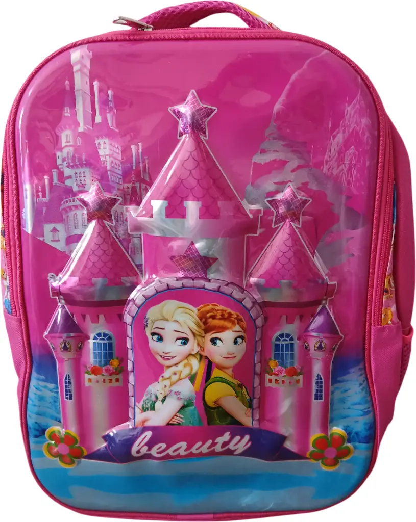 Sac à dos Fille primaire Rectangulaire Illustration 3D (Rose Frozen)