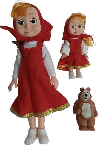 Poupée masha 2 tailles avec petit Oeurs