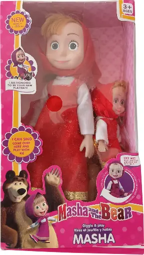 Poupée masha 2 tailles avec petit Oeurs