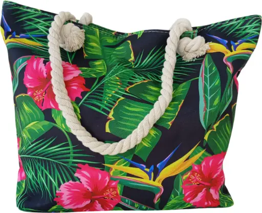 Sac de plage épaulière corde souple (Plante de roses)