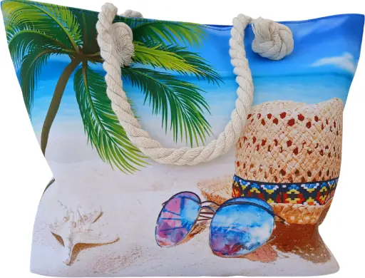 Sac de plage épaulière corde souple (Chapeau lunette Bahamas)