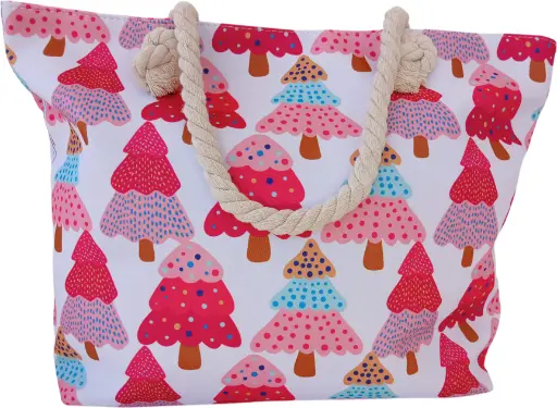 Sac de plage épaulière corde souple (Arz roses)